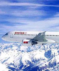 Самолет авиакомпании Swiss airlines